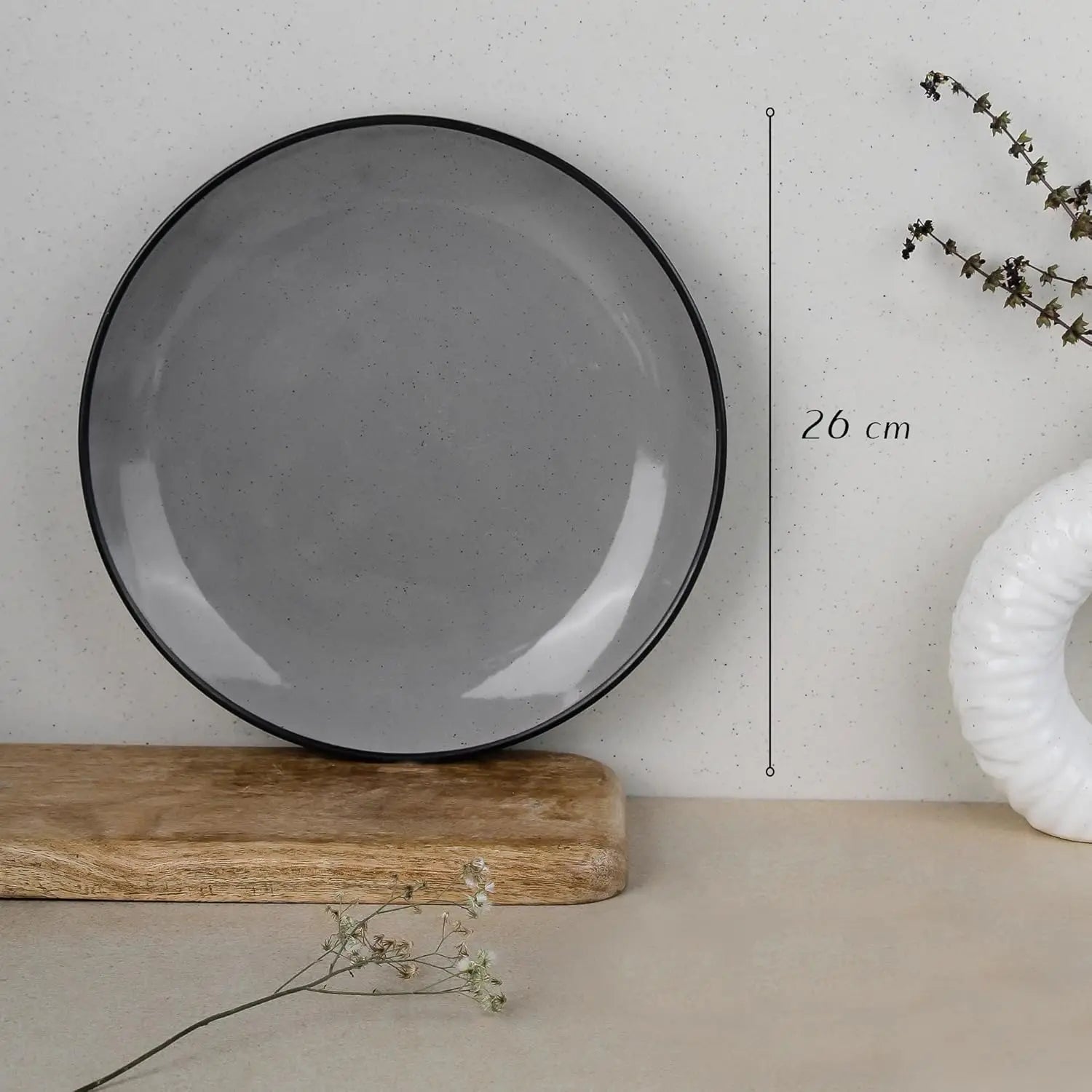 6 Full Dinner Plates, 6 Vegetable Bowls | Microwave & Dishwasher Safe | Ceramic Plate | Katori