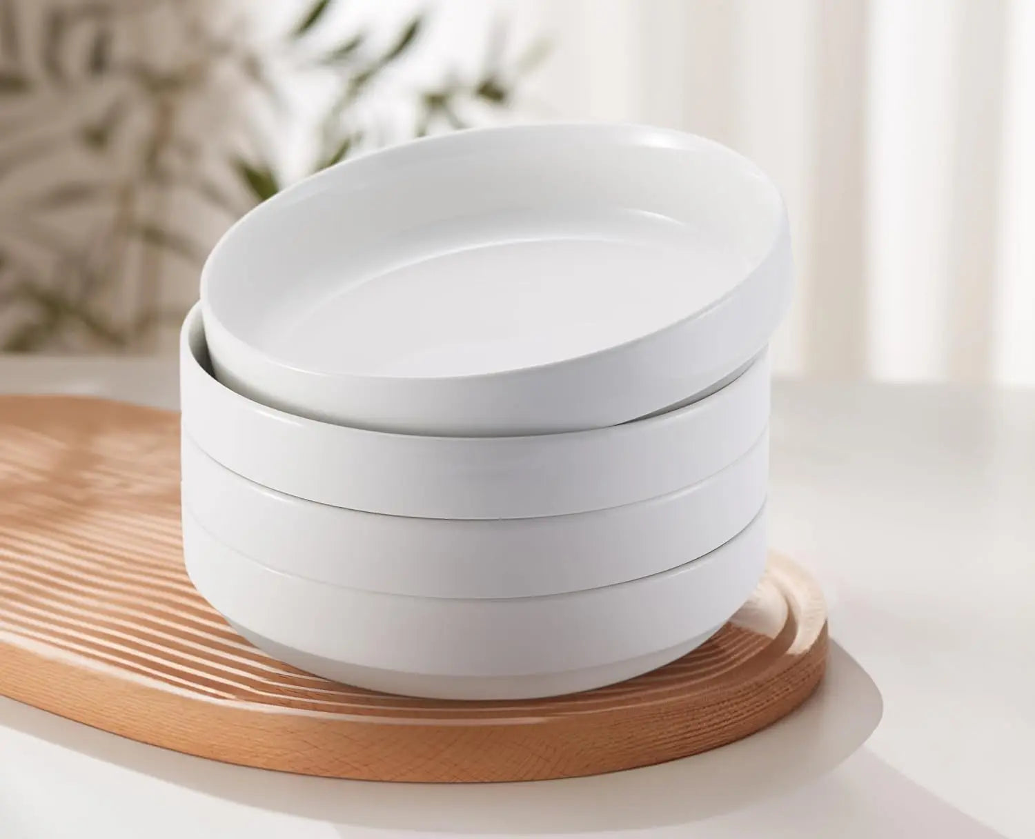 Pasta Bowl, Bowl Plate, Low Bowl, Plate Bowls, Ceramic Large Shallow Bowls, Microwave and Dishwasher Safe, Great for Soups and S