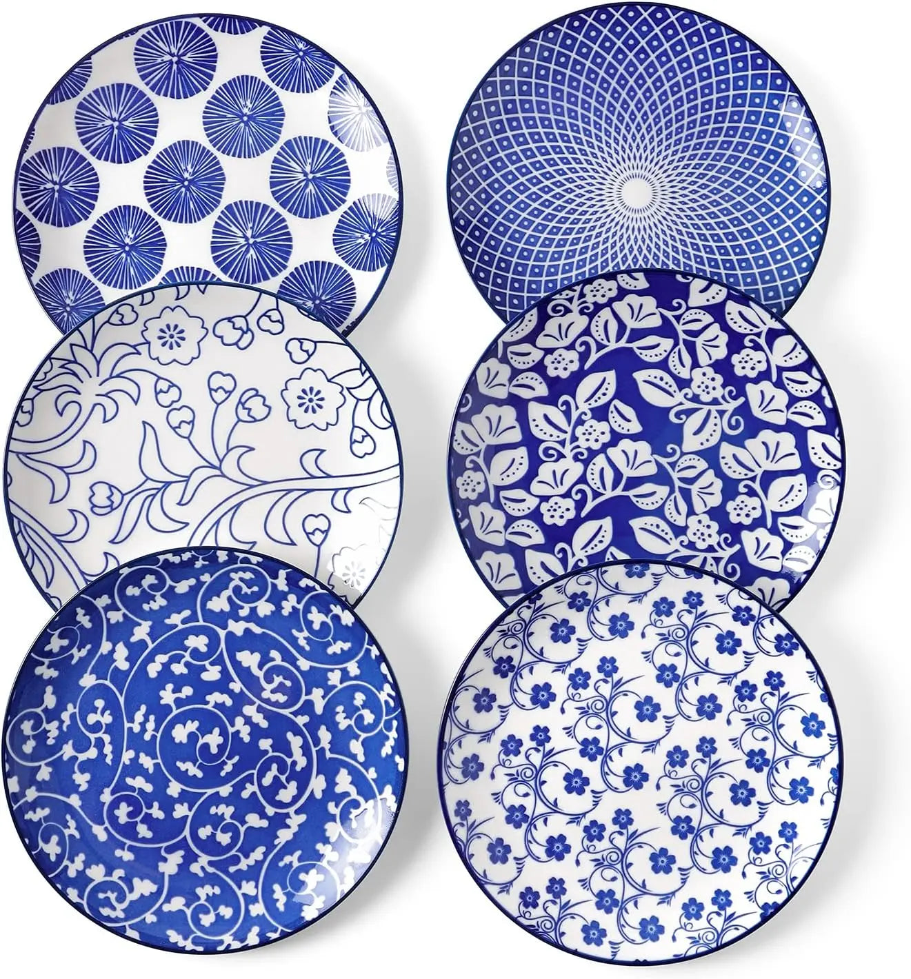 Ceramic Dessert Plates Set of 6, Small Salad Plates 6 Inch Appetizer Plates Kitchen, Mini Dinner Plates Cake Snacks Side Dish, M