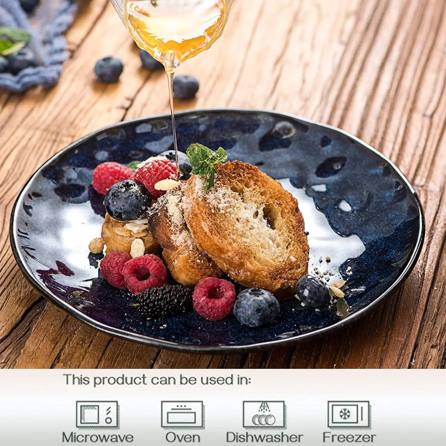 Ceramic Dessert Salad Plates, 8 Inch, Set of 6, Round, Microwave, Oven, and Dishwasher Safe, Scratch Resistant, Porcelain Fluted