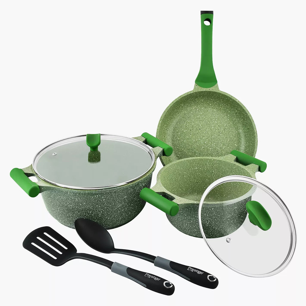 Prestige Essentials 7-Piece Granite Cookware Set – Non-Stick, Induction Ready