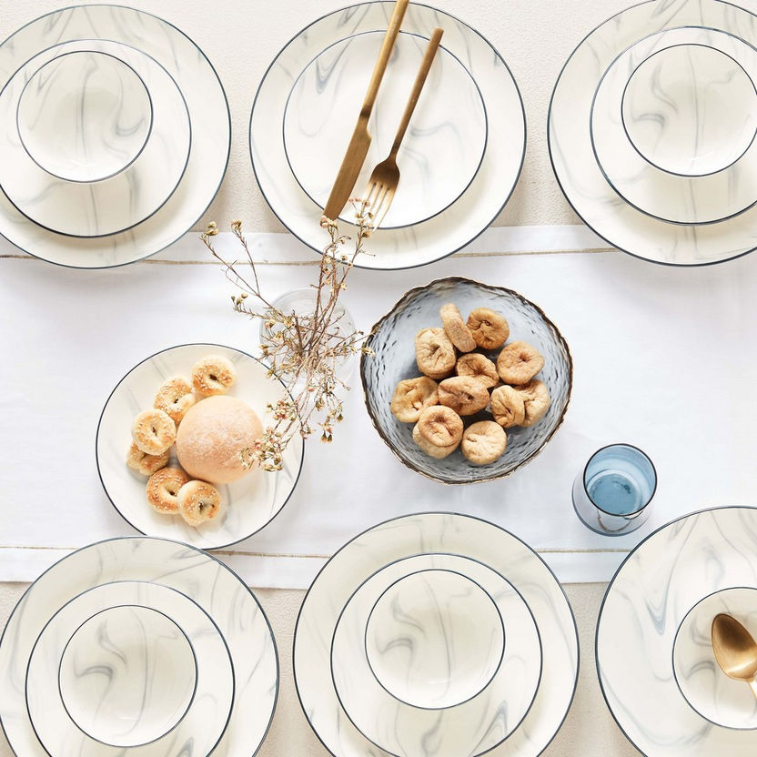 Mermer Marble-Touch Bone China Set – 18 Pieces of Refined Elegance