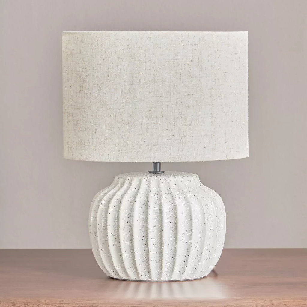 Agata Ceramic Table Lamp – Twin Set (2 × 36 cm) – Soft Glow Modern Design