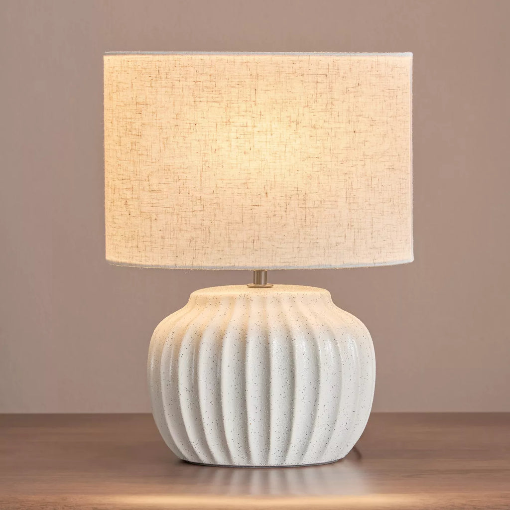 Agata Ceramic Table Lamp – Twin Set (2 × 36 cm) – Soft Glow Modern Design
