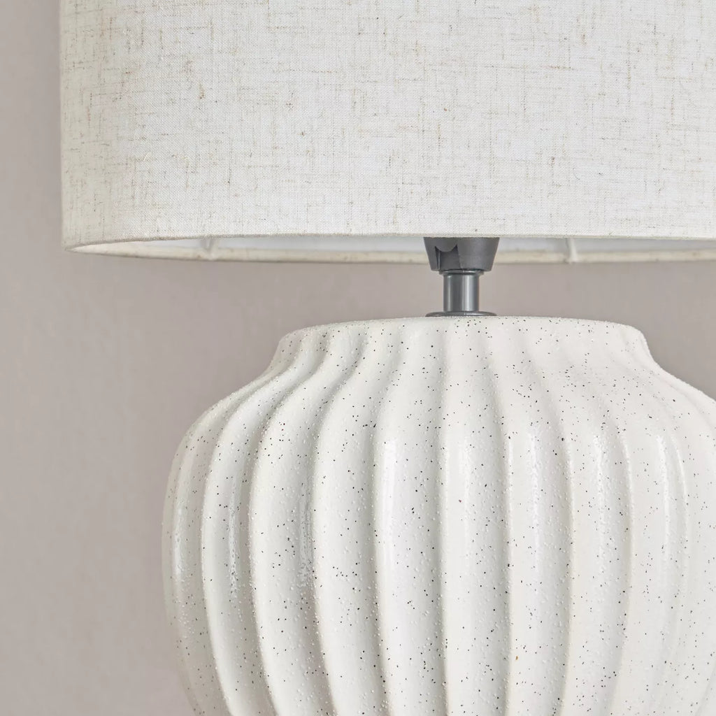 Agata Ceramic Table Lamp – Twin Set (2 × 36 cm) – Soft Glow Modern Design