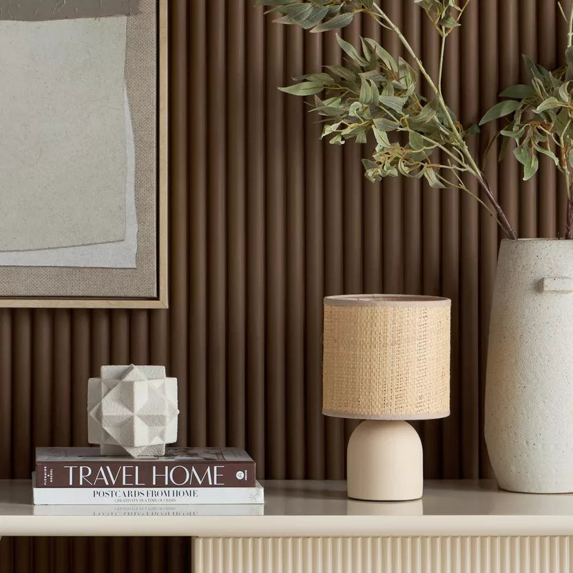 Brigida Ceramic Table Lamp (25 cm) + FREE LED Candle Bulb (E14, 5W, Warm White