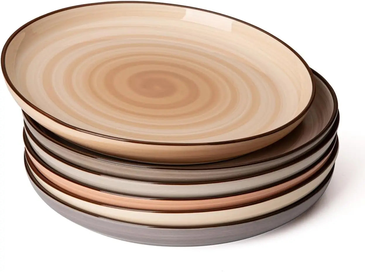 7.4 Inch Porcelain Dessert Plates – Set of 6, Dishwasher & Oven Safe