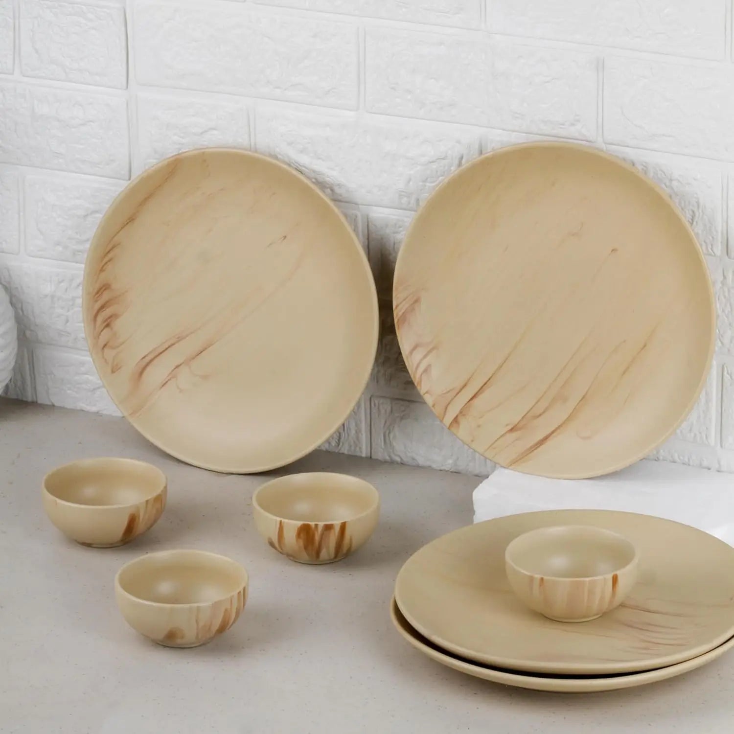 Microwave & Dishwasher Safe Plates & Bowls Bone-Ash Free Crockery Set for Dining and Gifting