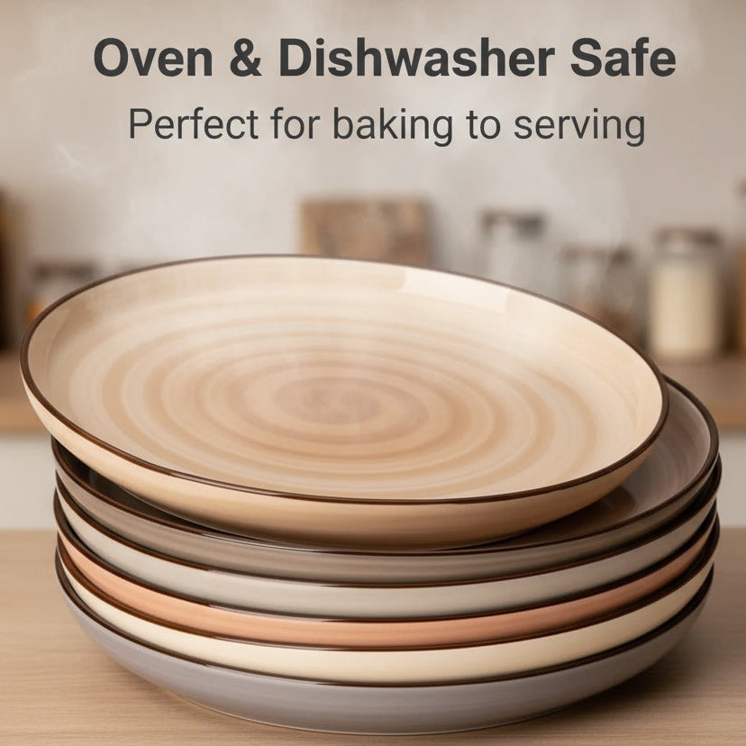 7.4 Inch Porcelain Dessert Plates – Set of 6, Dishwasher & Oven Safe